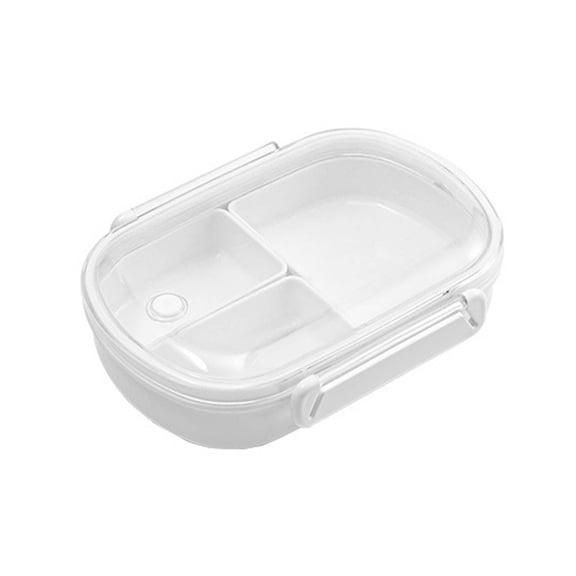 WYanRUI 3 Compartment Reusable Divided Food Storage Container with Airtight Clear Lid, Portable Leakproof Snack Meal Prep Box for Fridge Office Picnic Travel Portion Control,18x13.5x4.8cm
