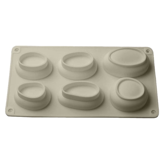 WYanRUI 6 Cavity Pebble Shape Silicone Baking Mold, Non Stick Flexible Ice Cube Tray for Homemade Chocolate Mini Cake Jelly Cocktail Beverage Cold Drink Making Tool
