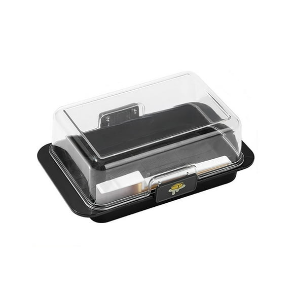 WYanRUI Airtight Clear Lid Butter Storage Container with Built-in Slicing Spoon, Fridge Cheese Keeper Dishwasher Safe Countertop Dairy Organizer Kitchen Gadget