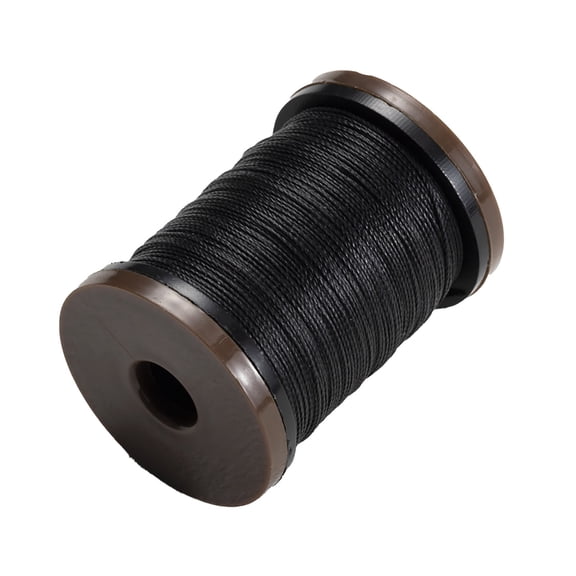 WYanRUI Black White Waxed Polyester Braided Sewing Thread, Durable Elastic Hand Stitching Cord for Leather Craft Book Binding Bag Shoe DIY Craft Supplies