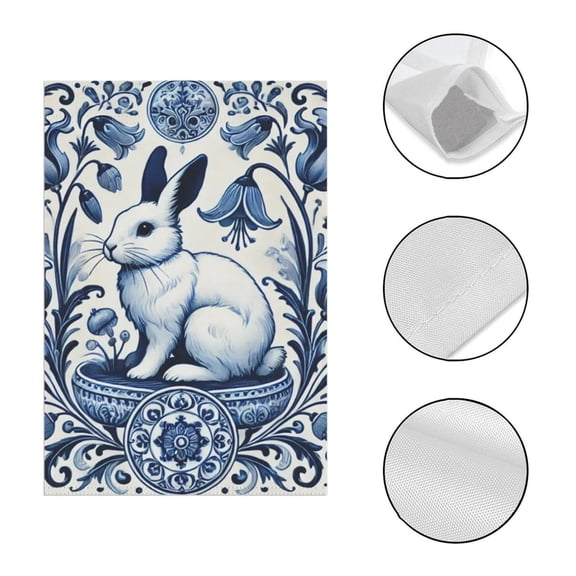 WYanRUI Double-Sided Easter Bunny Garden Flag - Cute Spring Yard & Poolside Decoration, All-Weather Flag for Porch, Fence and Seasonal Occasions,A - 45X30cm