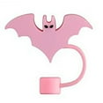 thumbnail image 1 of WYanRUI Halloween Bat Silicone Straw Topper Reusable Straw Tip Cover, Decorative Tumbler Straw Accessory for Daily Drinking Holiday Party Favors Family Friend Gift,5.1X1.4X3.8CM,Pink, 1 of 3