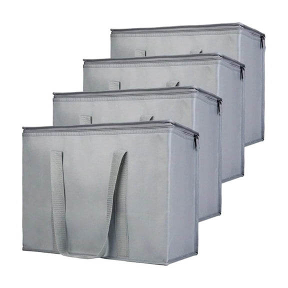 WYanRUI Large Capacity Aluminum Foil Insulated Cooler Tote Bag, Reusable Thermal Grocery Shopping Carrier for Hot Cold Food Picnic Catering Construction Site Meal Transport