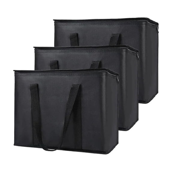 WYanRUI Large Capacity Aluminum Foil Insulated Cooler Tote Bag, Reusable Thermal Grocery Shopping Carrier for Hot Cold Food Picnic Catering Construction Site Meal Transport