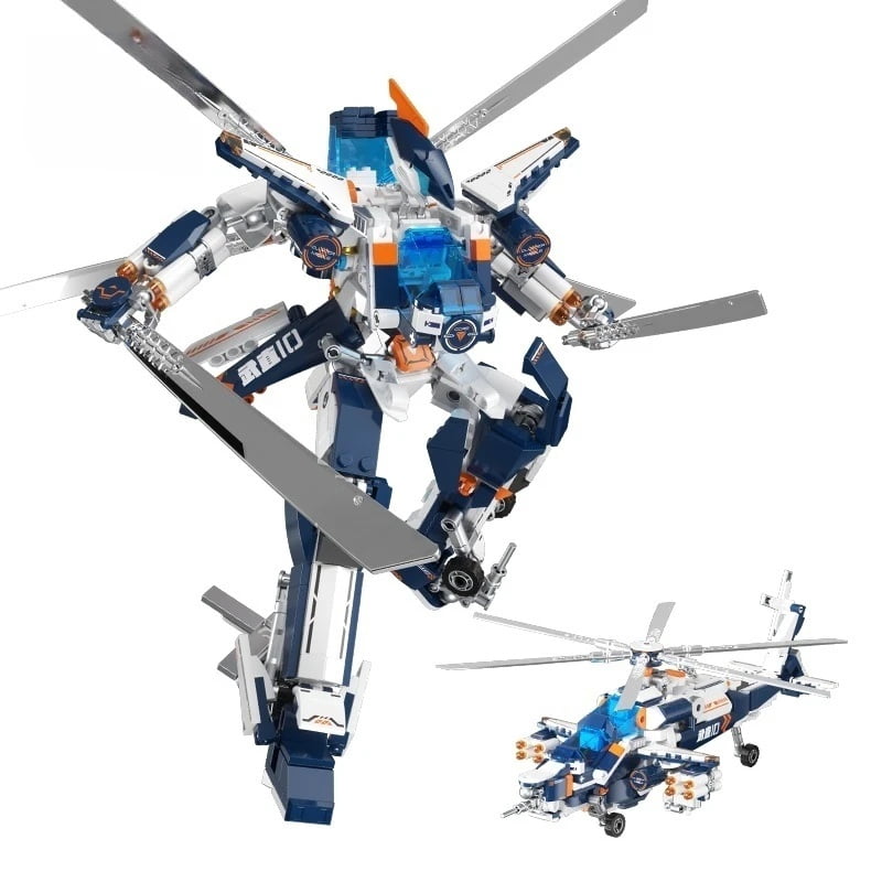Building Blocks Mechs WZ-10 Longyuan Heavy Mecha Building Blocks Set, Transformable Warrior ...