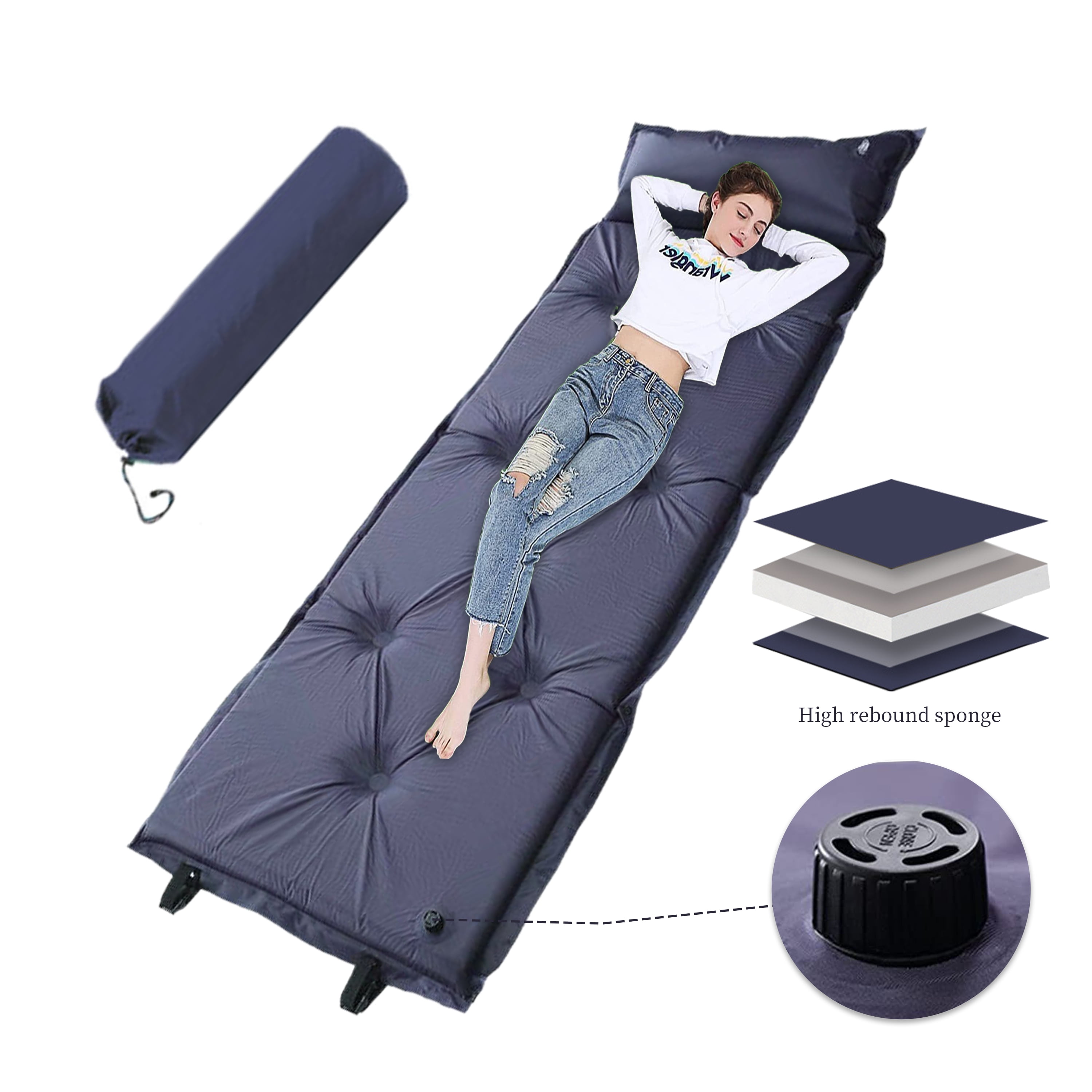 WZCPCV 2" Thickened Sleeping Pad for Camping with Memory Foam,Self