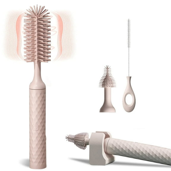 WZCPCV Baby Bottle Brush,Electric Bottle Brush With Replaceable Silica Gel Brush Head,Straw Cleaner Brush,Rechargeable 360 Bottle Cleaning Brush,Baby Essentials For Newborn