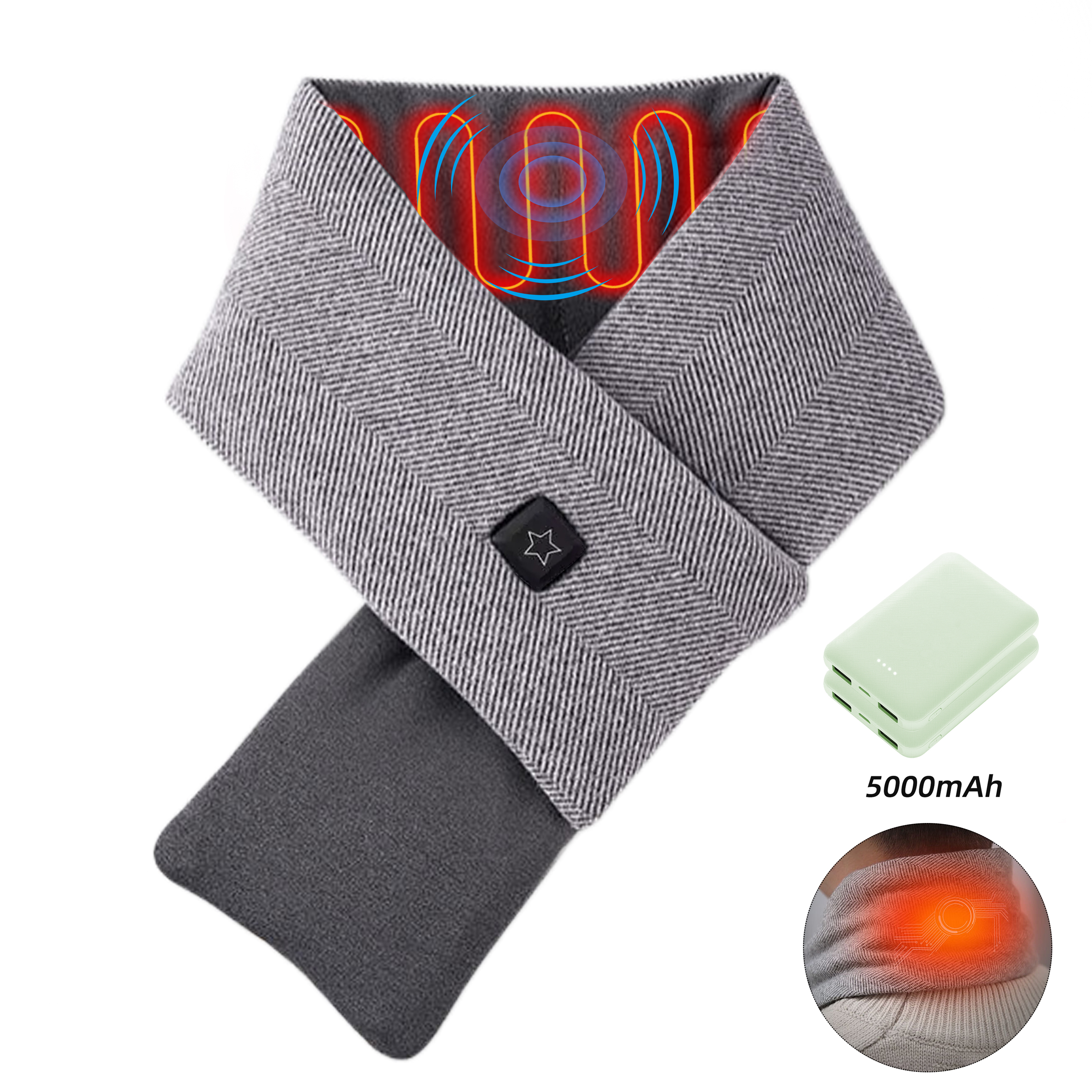 WZCPCV Heated Scarf Neck Heating Pad,Electric Heating Scarf with