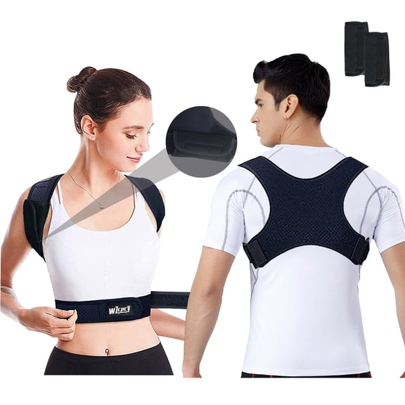 WZCPCV Posture Corrector Brace For Women Men,Back Brace for Posture for Women and Men with Adjustable Shoulder Braces and Cushion Pads,Corrects Hunching&Bad Posture&Shoulder Neck Pain