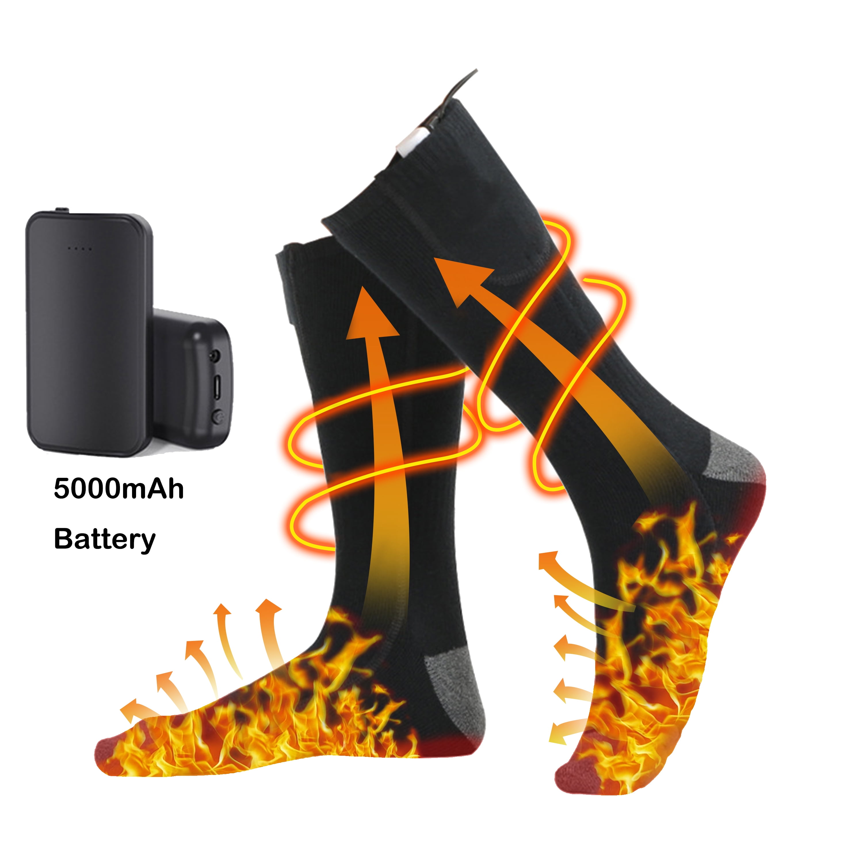 WZCPCV Rechargeable Heated Socks for Men Women 5000mAh,Foot Warmer