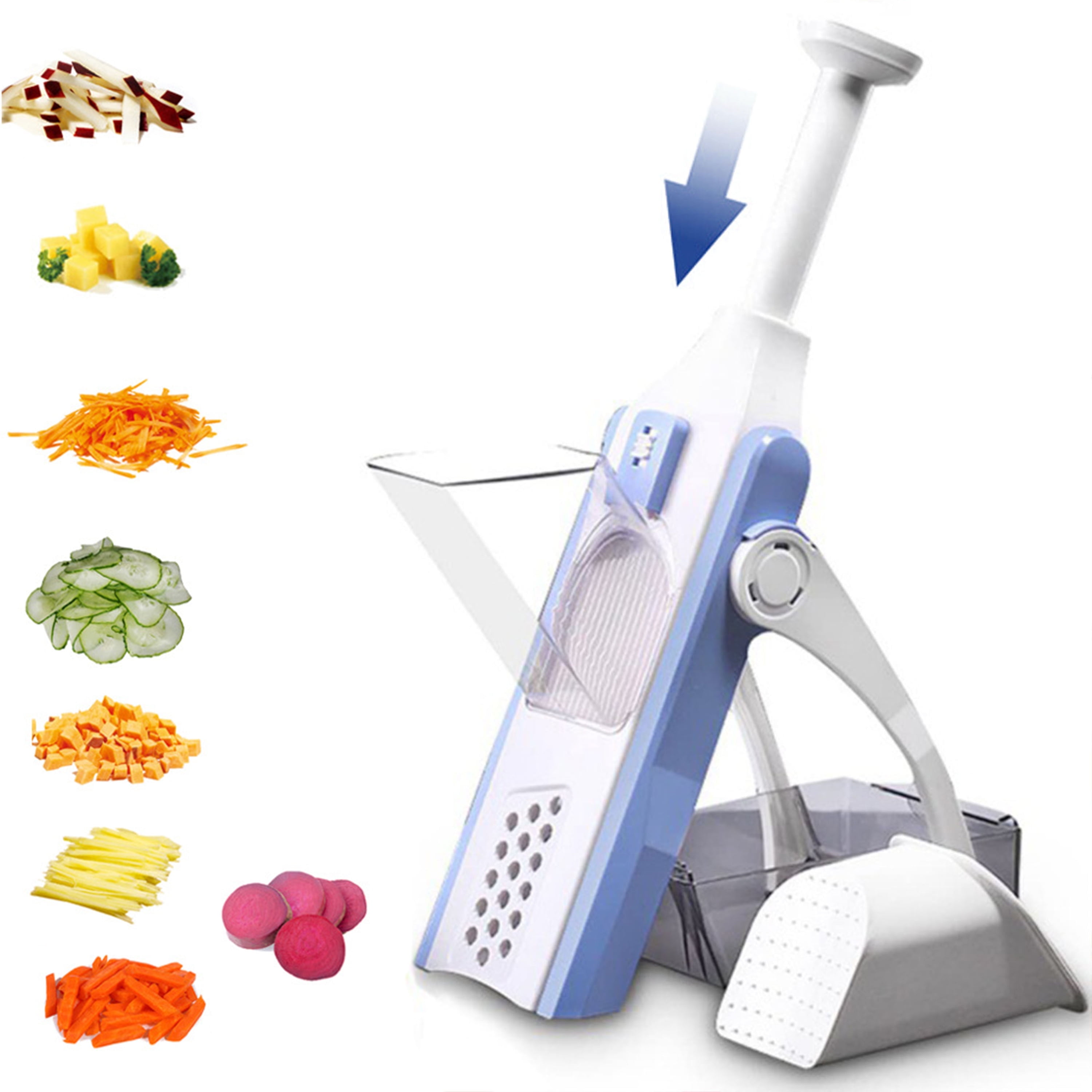 WZCPCV Handheld Mandoline Dicer, Safe Vegetable & Potato Slicer with