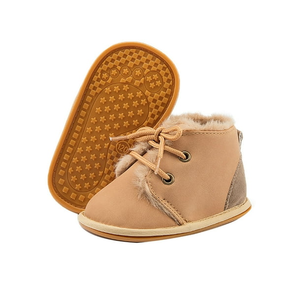 WZEIIOT Baby Boys Sneakers Winter Warm Lined Walking Shoes With Rubber Sole Boys Girls Non- Soft Comfy Athletic Footwear First Walk Shoes Us Size:2.5