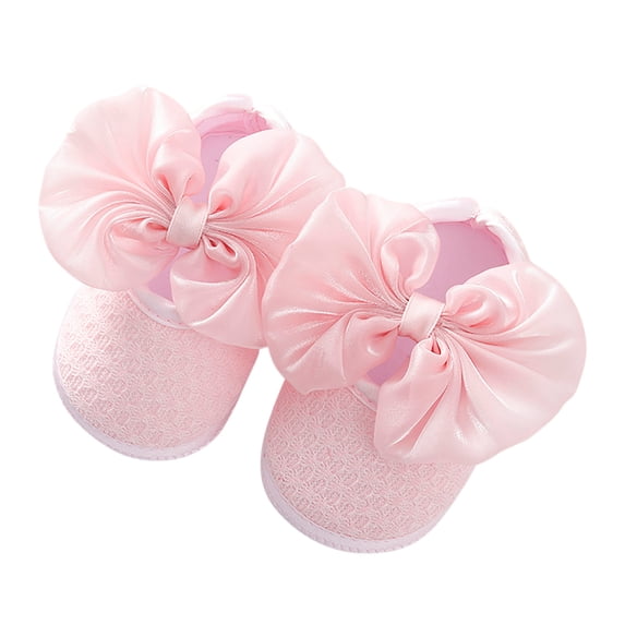 WZEIIOT Baby Girls Anti- First Walking Shoes Casual Athletic Soft Sole Shoes with Big Bow