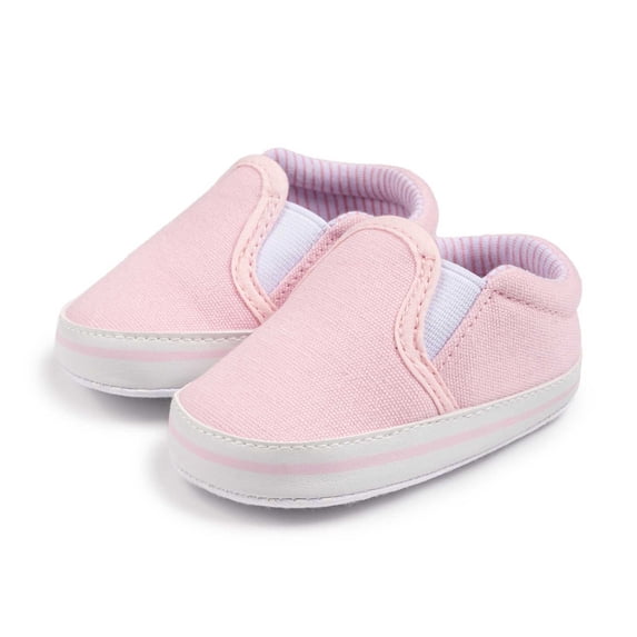 WZEIIOT Baby Girls Classic Canvas Shoes Unisex Solid Non-Skid Soft Sole Slip-On Sneakers