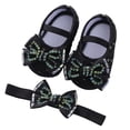 thumbnail image 1 of WZEIIOT Baby Girls First Walking Shoes Casual Rhinestone Soft Sole Sandals with Bow Headband, 1 of 6