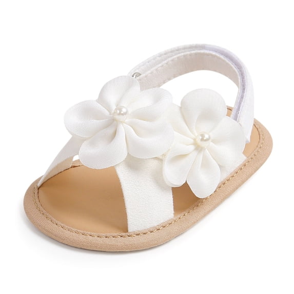 WZEIIOT Baby Girls Sandals Soft Sole Flower Straps Breathable Open Toe Summer Walking Shoes