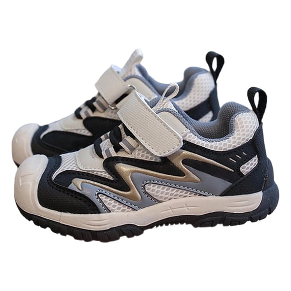 WZEIIOT Boys Athletic Anti- Shoes Casual Active Quick Dry Mesh Shoes with Hook Nad Loop Straps