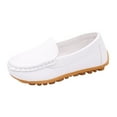 thumbnail image 1 of WZEIIOT Boys Loafers Solid Color Soft Sole Comfortable Shoes Casual Slip-On Flat Sneakers, 1 of 8