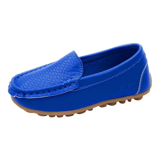 WZEIIOT Boys Loafers Solid Color Soft Sole Comfortable Shoes Casual Slip-On Flat Sneakers