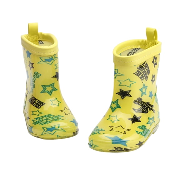 WZEIIOT Boys Rain Boots Cartoon Print Lightweight Non Mid Calf Waterproof Rain Shoes