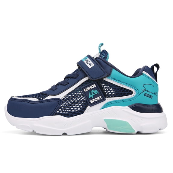 WZEIIOT Boys Soft Sports Sneakers Breathable Mesh Adjustable Straps Outdoor Running Shoes