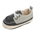 thumbnail image 1 of WZEIIOT Boys Sports Flat Canvas Shoes Comfortable Color Blocking Sneakers with X Straps, 1 of 9