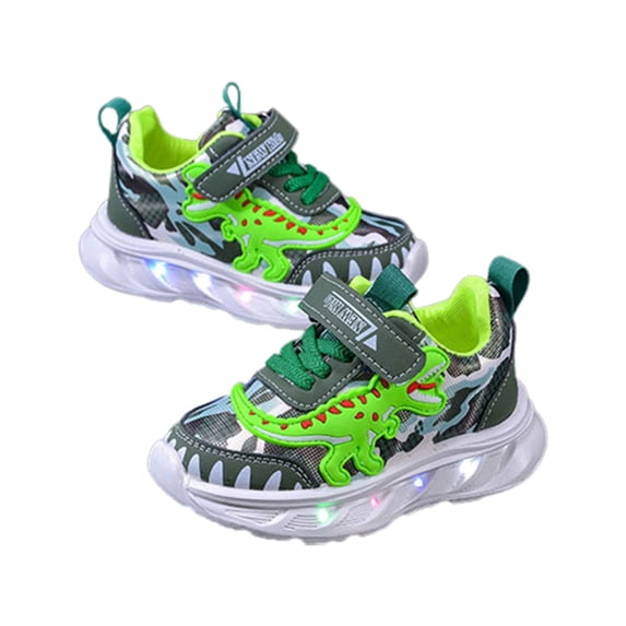 WZEIIOT Boys Sports Sneakers Light Up Adjustable Straps Breathable Non Walking Shoes