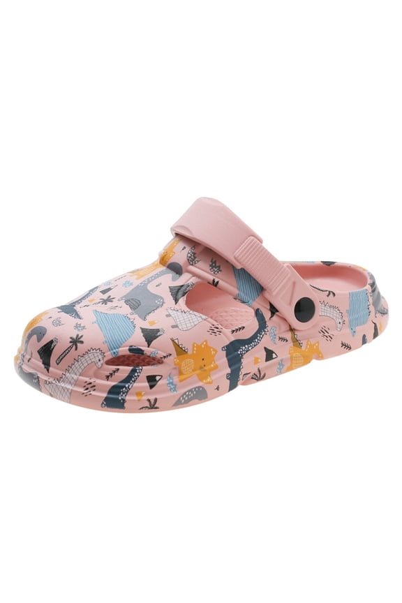 Boys Summer Cartoon Dinosaur Print Slippers Casual Beach Soft Sole Garden Clogs