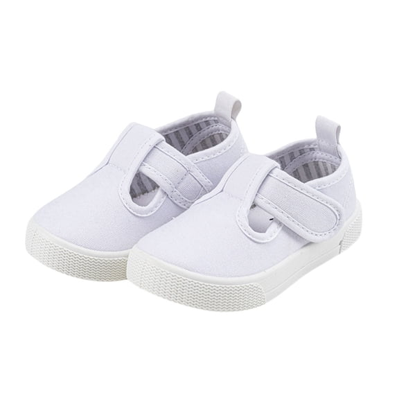 WZEIIOT Girls Flat Canvas Shoes Solid Color Casual Soft Sole Slip On Sports Walking Shoes