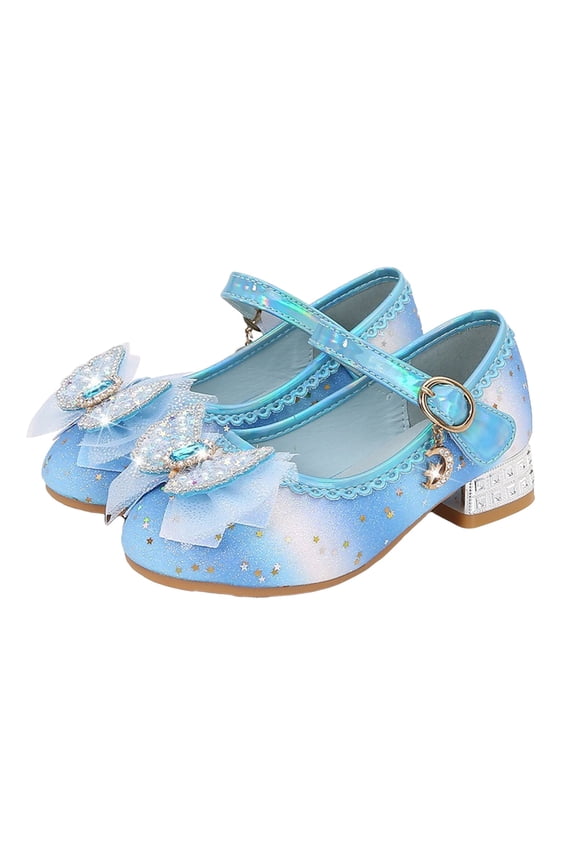Girls Glitter Rainbow Princess Dress Shoes Party Rhinestone Soft Sole Mary Jane Shoes