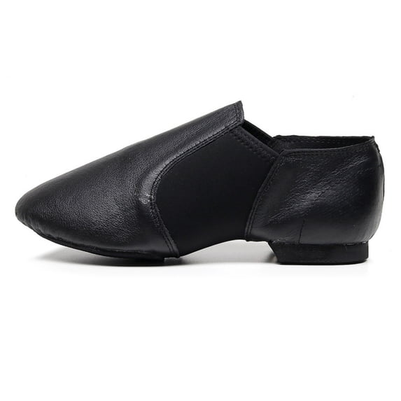 WZEIIOT Girls Leather Jazz Dance Shoes Casual Solid Color Stretch Soft Sole Training Shoes