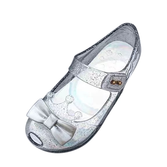 WZEIIOT Girls Princess Shoes Sequins Bow Flats Soft Sole Non Jelly Sandals