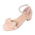 thumbnail image 1 of WZEIIOT Girls Summer Princess Dress Shoes Party Leather Pearl Chain Soft Sole Mary Jane Shoes, 1 of 8