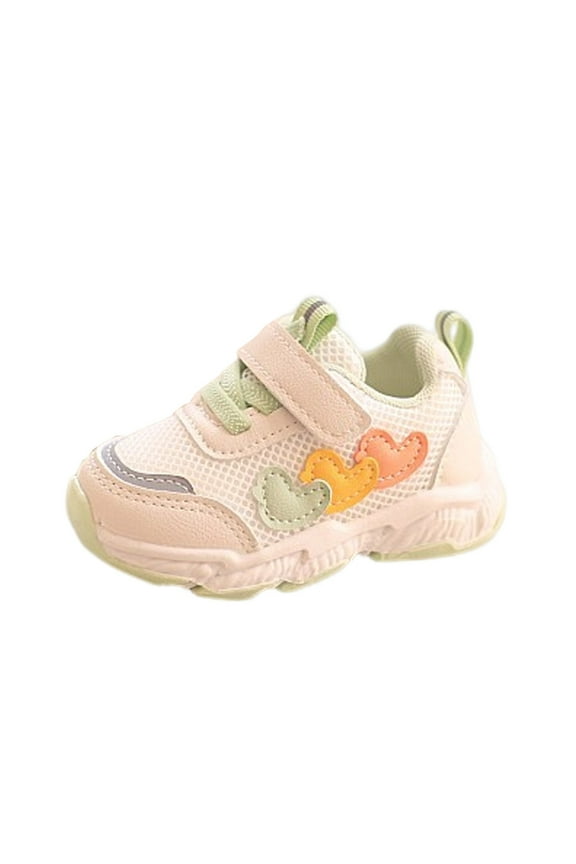 Infant Boys Sneakers Sports Mesh Cartoon Heart Unisex Lightweight Baby Athletic Shoes Us Size:4