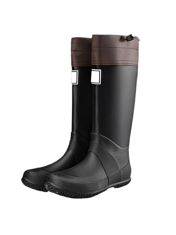 Outdoor Rain Boots For Men Women Hiking Camping Adventure Durable Comfortable All Season Mid High Calf Rubber Boots Us Size:10