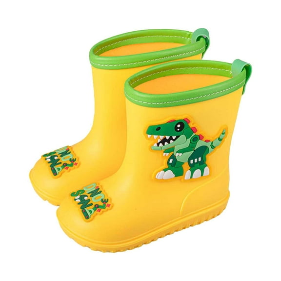 WZEIIOT Toddler Boys Boots Cute Cartoon Dinosaur Print Non Comfortable Rain Boots Kids Baby Boys Girsl Outdoor Play Summer Waterproof Boots