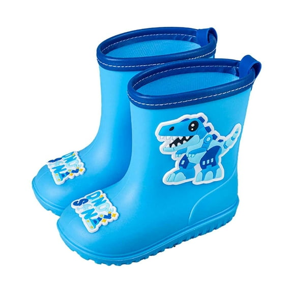 WZEIIOT Toddler Boys Boots Cute Cartoon Dinosaur Print Non Comfortable Rain Boots Kids Baby Boys Girsl Outdoor Play Summer Waterproof Boots
