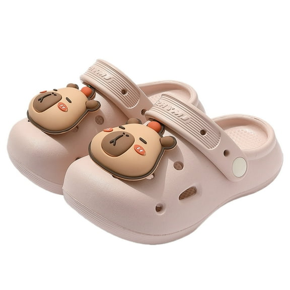 WZEIIOT Toddler Boys Sandal Cartoon Capybara Breathable On Slippers Kids Summer Beach Soft Comfortable Lightweight Garden Shoes Comfy Clogs Shoes Us Size:1.5M