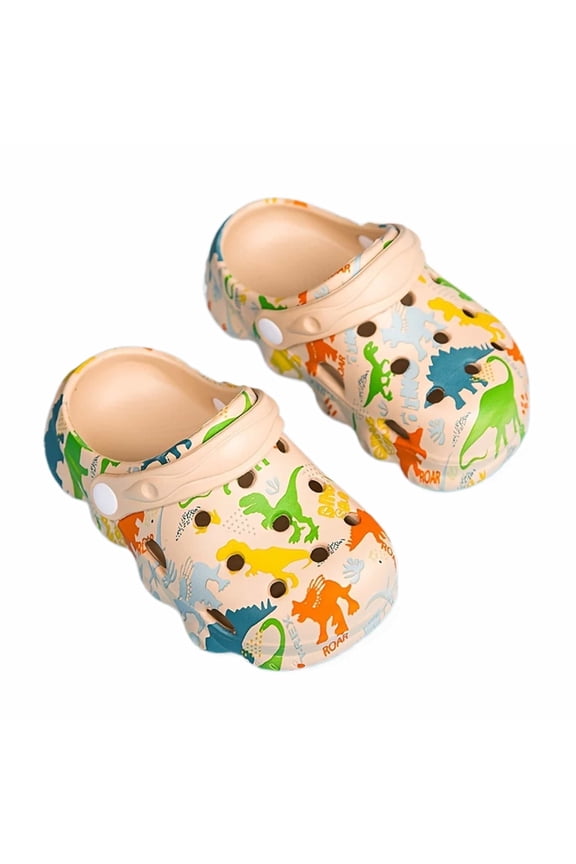Toddler Boys Sandal Cartoon Dinosaur Summer Beach Soft Sole Slippers Unisex Breathable Comfortable Outdoor Indoor Garden Footwear Casual Garden Shoes For Kids Boys Girls Us Size:10