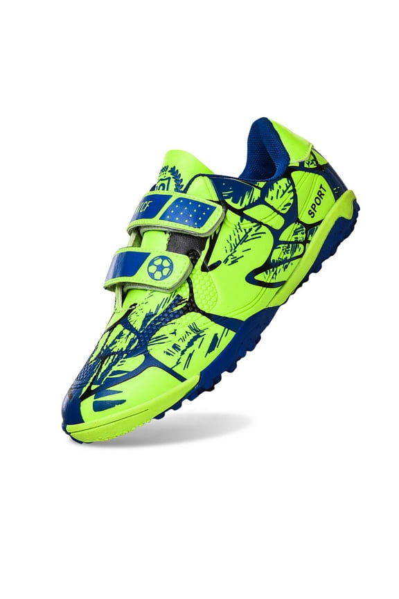 Toddler Boys Soccer Cleats Broken Nail Flat Leather Trainers With Velcro Strap Kids Unisex Outdoor Non Slip Football Shoes