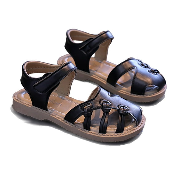WZEIIOT Toddler Girls Jelly Sandals Shiny Soft Sole Close Toe Sport Sandals Kids Girls Summer Breathable Hollow Outdoor Beachy Fisherman Sandal