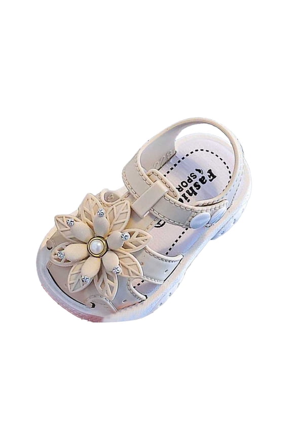 Toddler Girls Sandals 3D Flowr Fasion Non Soft Sole Princess Shoes Breathable Lightweight Comfortable Casual Outdoor Play School Summer Beach Close Toe Sandals