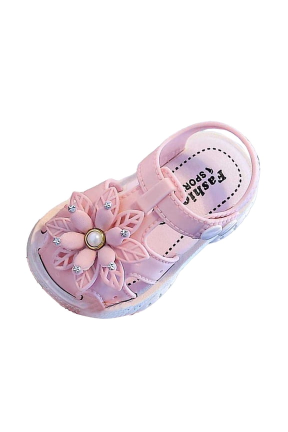 Toddler Girls Sandals 3D Flowr Fasion Non Soft Sole Princess Shoes Breathable Lightweight Comfortable Casual Outdoor Play School Summer Beach Close Toe Sandals