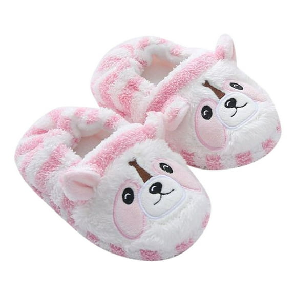 WZEIIOT Toddler Kids Girls Slippers Cartoon Cartoon Indoor Soft Footwear Warm Winter Cozy Cute Home Plush Shoes Us Size:8