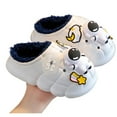 thumbnail image 1 of WZEIIOT Toddler Kids Girls Slippers Cute Cartoon Design Winter Warm Non- Fuzzy Shoes Unisex Fasion Cozy Indoor Soft Home Lined Booties Plush Footwears Us Size:2, 1 of 3