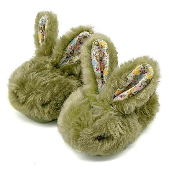 WZEIIOT Toddler Kids Girls Slippers Kawaii Bunny Cozy Plush Shoes Unisex Winter Warm Soft Indoor Outdoor Slip On Comfortable Fuzzy Footwear Us Size:12