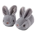 thumbnail image 1 of WZEIIOT Toddler Kids Girls Slippers Solid Color Cute Rabbit Design Warm Shoes Winter Soft Comfory Indoor Fuzzy Bedroom House Footwears Us Size:11, 1 of 5