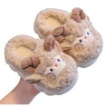 thumbnail image 1 of WZEIIOT Toddler Kids Girls Slippers Winter Warm Cute Sheep Printed Fasion Shoes Cozy Indoor Casual Soft Fuzzy Home Footwears Us Size:8, 1 of 3