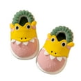 thumbnail image 1 of WZEIIOT Toddler Kids Girls Slippers Winter Warm Soft Comfy Shoes Unisex Fun Cartoon Dinosaur Design Cute Fuzzy Footwears For For Little To Medium Boys Girls Us Size:7, 1 of 6