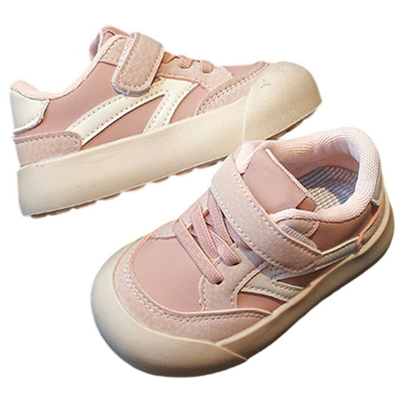WZEIIOT Toddlers Girls Sneakers Velcro Strap Lightweight Breathable Casual Walking Shoes Kids Boys Girls Spring Comfortable Flexible Sole Everyday Play Leather Board Shoes